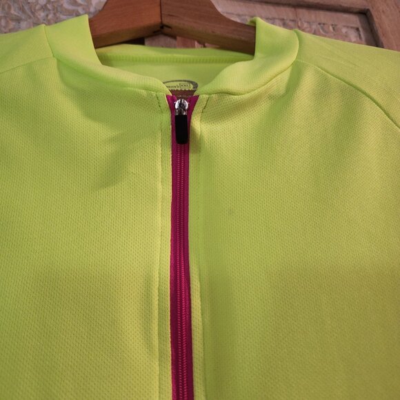 Performance Bicycle Men’s Cycling Jersey Neon Yellow Long Sleeve Size M (21x23.2 - Picture 2 of 10